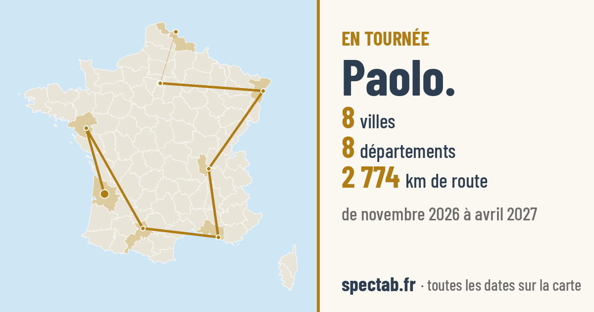 Carte de la tournée de Paolo.