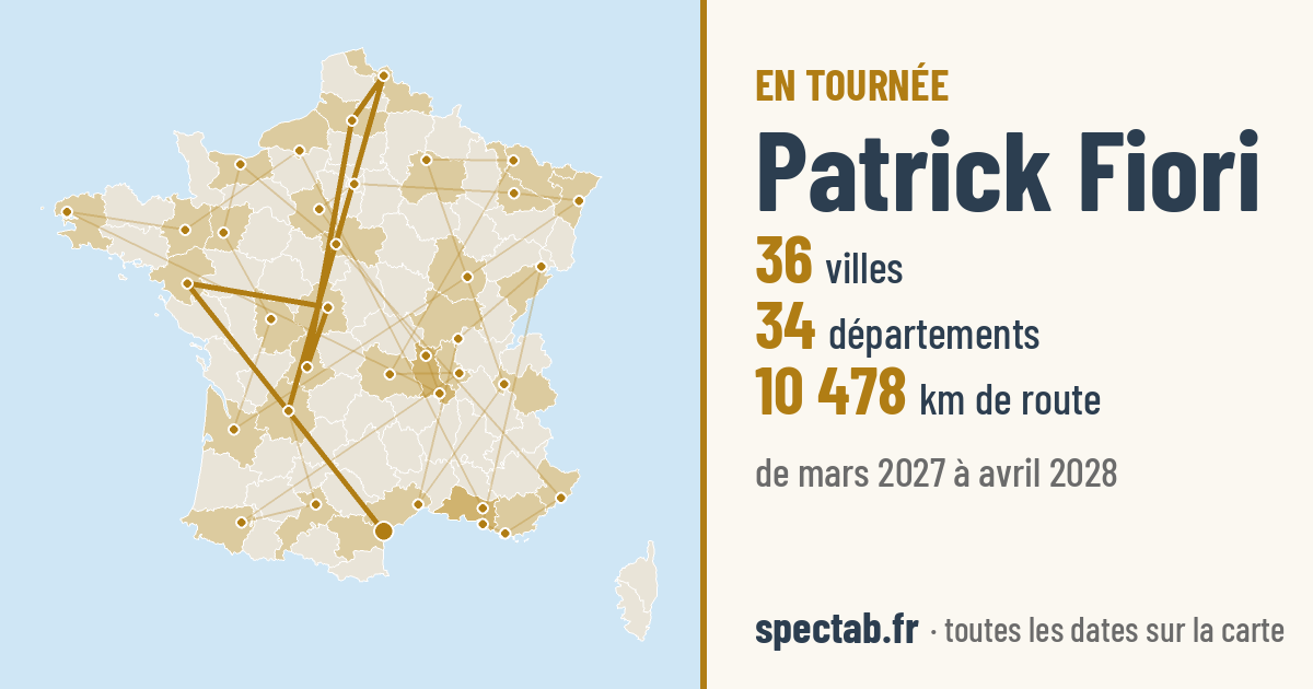 Carte de la tournée de Patrick Fiori