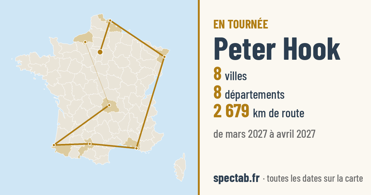 Carte de la tournée de Peter Hook