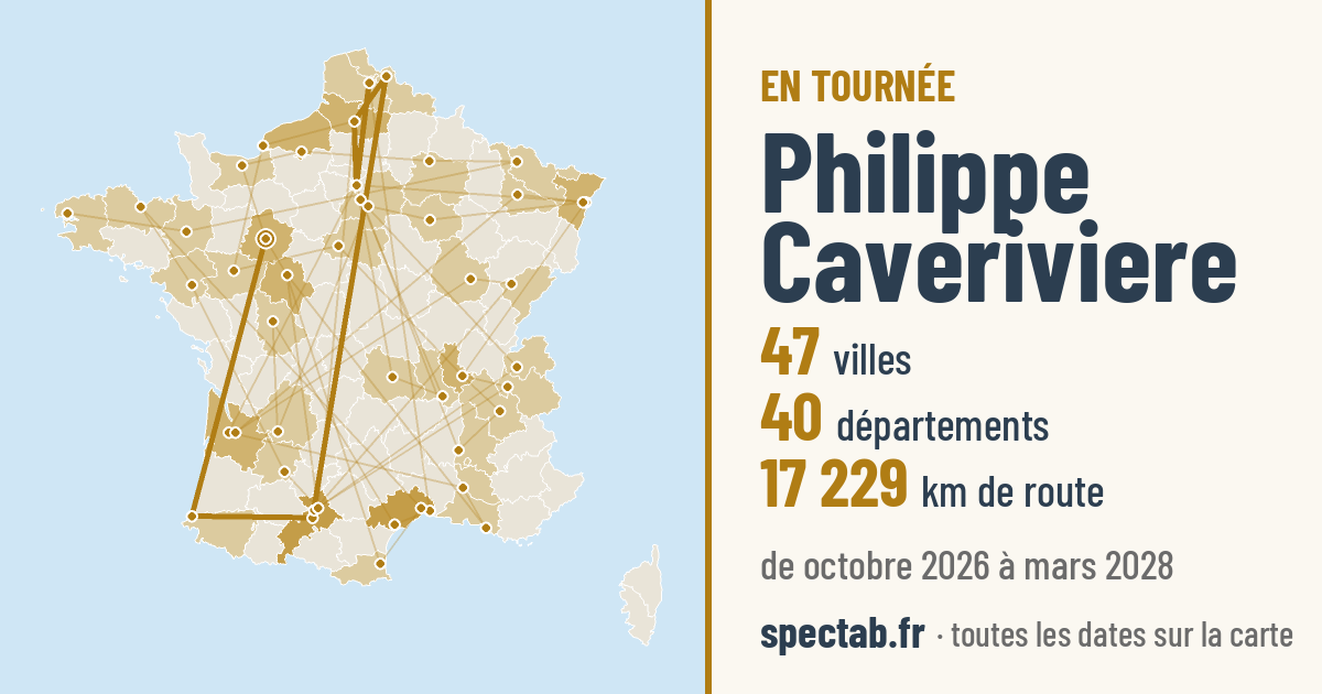 Carte de la tournée de Philippe Caveriviere