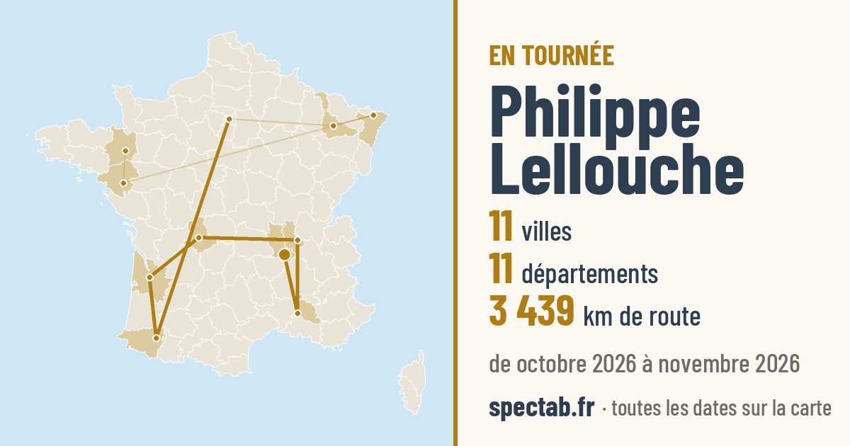 Carte de la tournée de Philippe Lellouche
