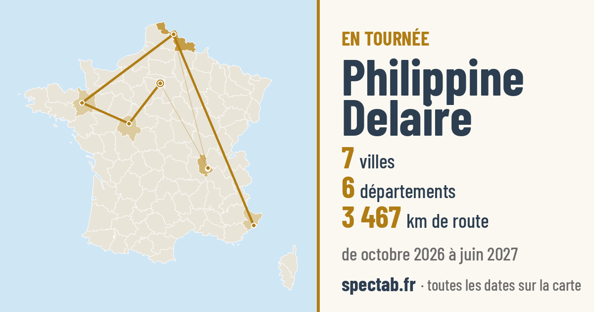 Carte de la tournée de Philippine Delaire