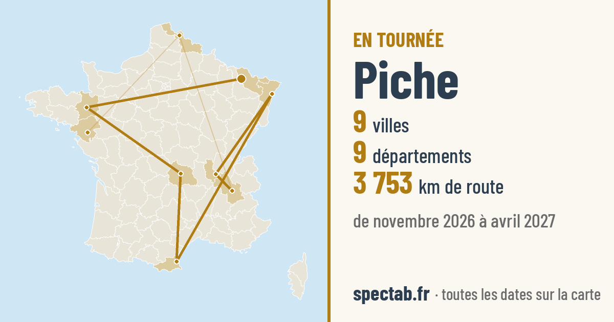 Carte de la tournée de Piche
