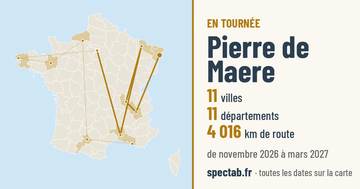 Carte de la tournée de Pierre de Maere