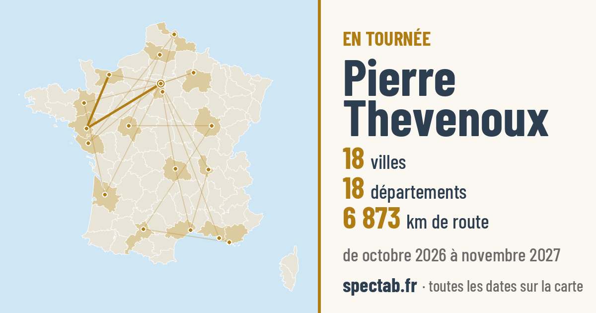 Carte de la tournée de Pierre Thevenoux
