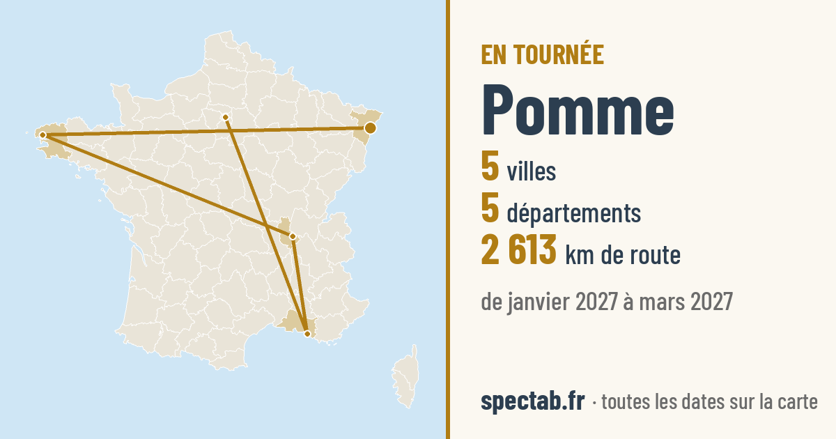 Carte de la tournée de Pomme