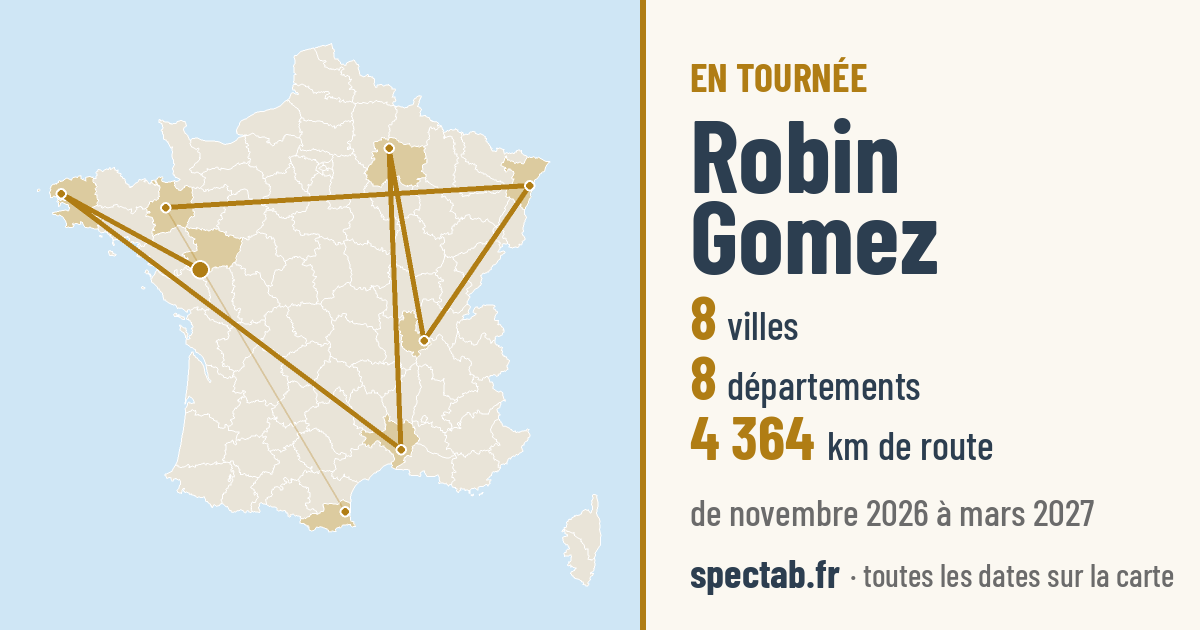 Carte de la tournée de Robin Gomez