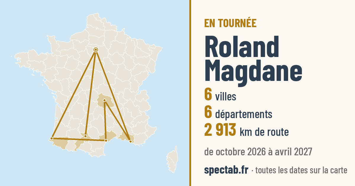 Carte de la tournée de Roland Magdane