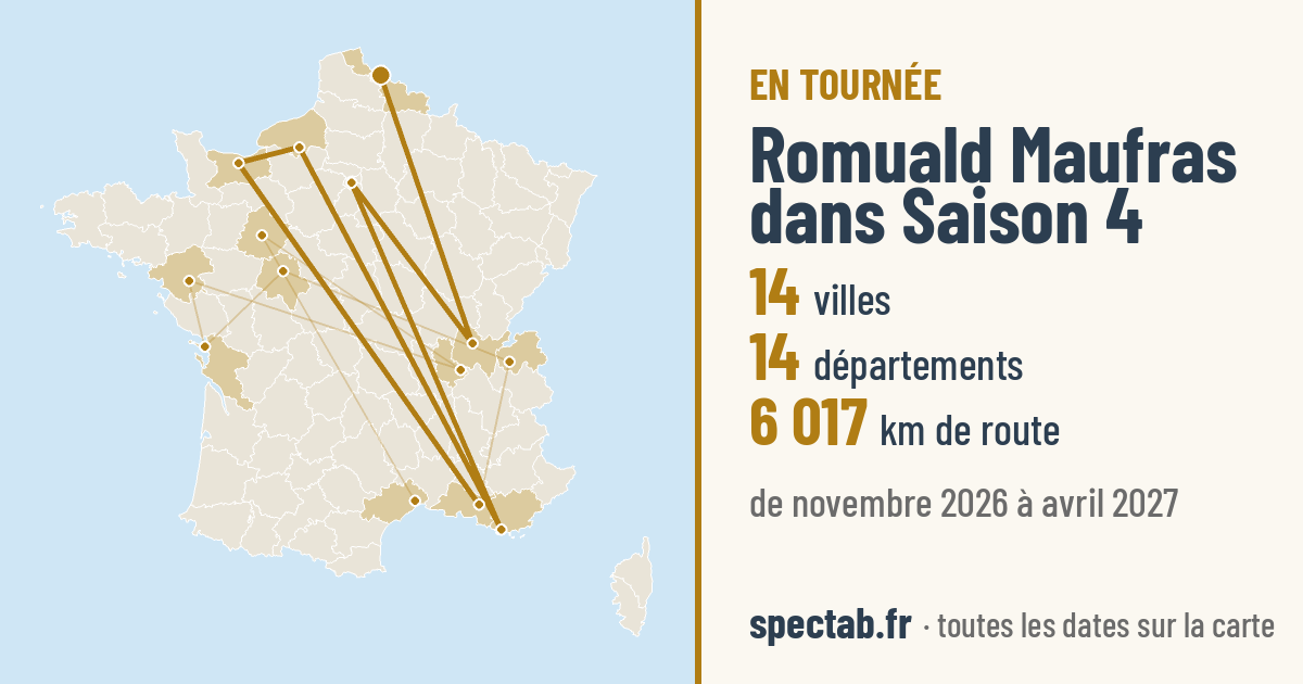 Carte de la tournée de Romuald Maufras dans Saison 4