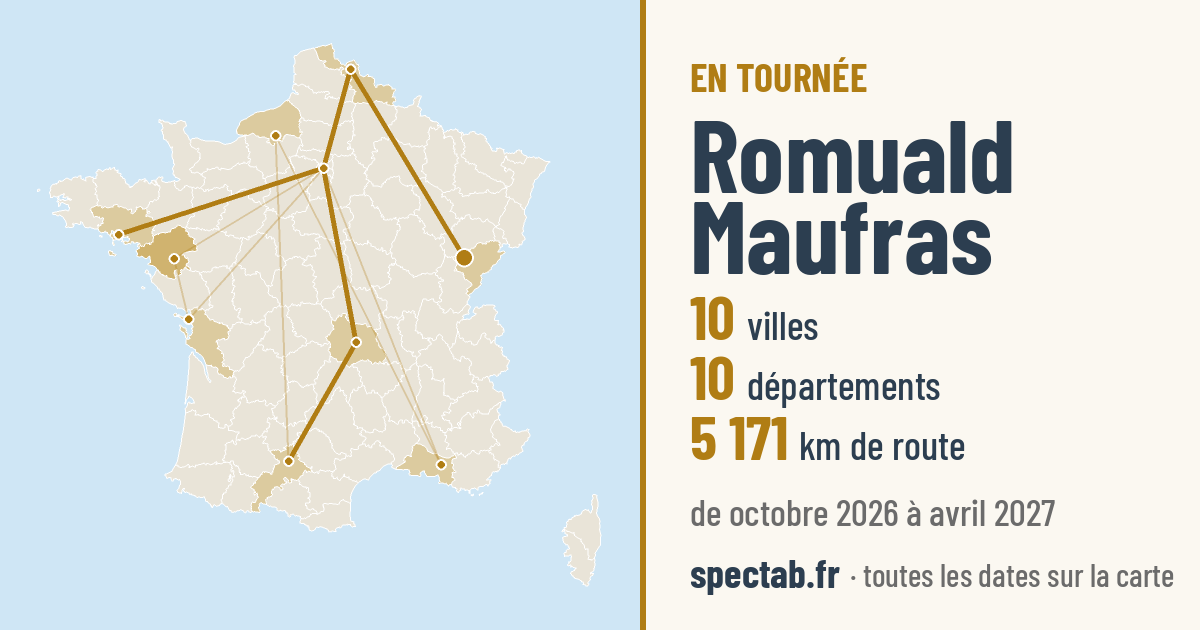 Carte de la tournée de Romuald Maufras
