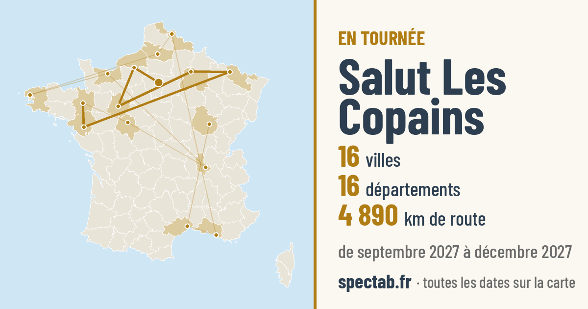 Carte de la tournée de Salut Les Copains