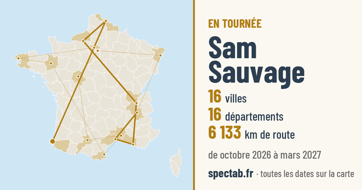 Carte de la tournée de Sam Sauvage