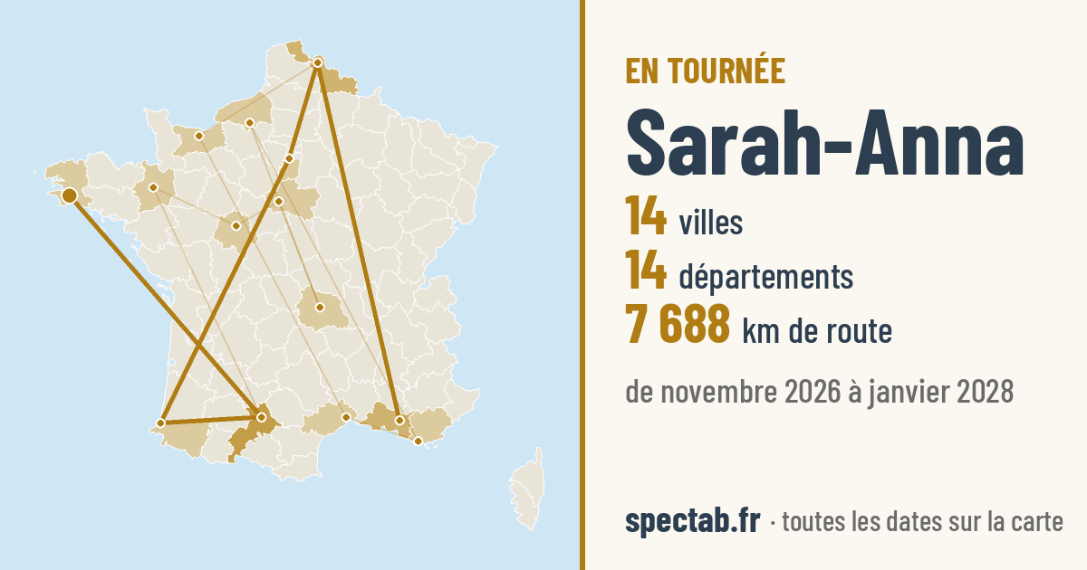 Carte de la tournée de Sarah-Anna