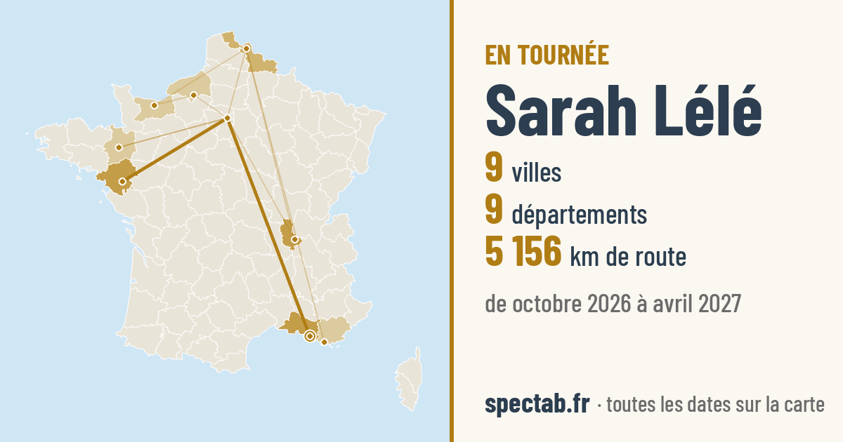 Carte de la tournée de Sarah Lélé