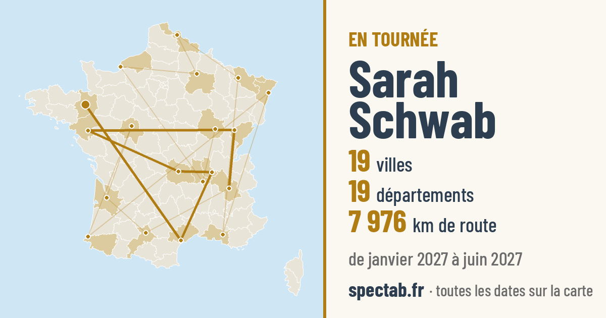 Carte de la tournée de Sarah Schwab