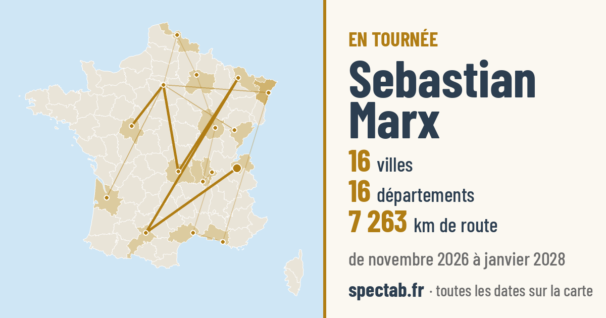Carte de la tournée de Sebastian Marx
