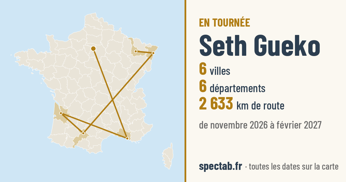Carte de la tournée de Seth Gueko