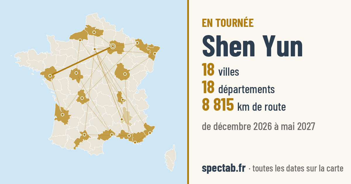 Carte de la tournée de Shen Yun