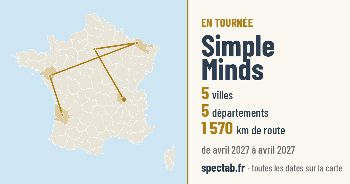 Carte de la tournée de Simple Minds