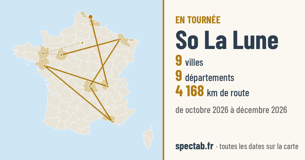 Carte de la tournée de So La Lune