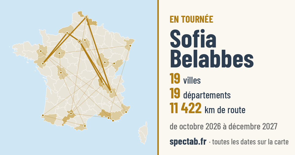 Carte de la tournée de Sofia Belabbes
