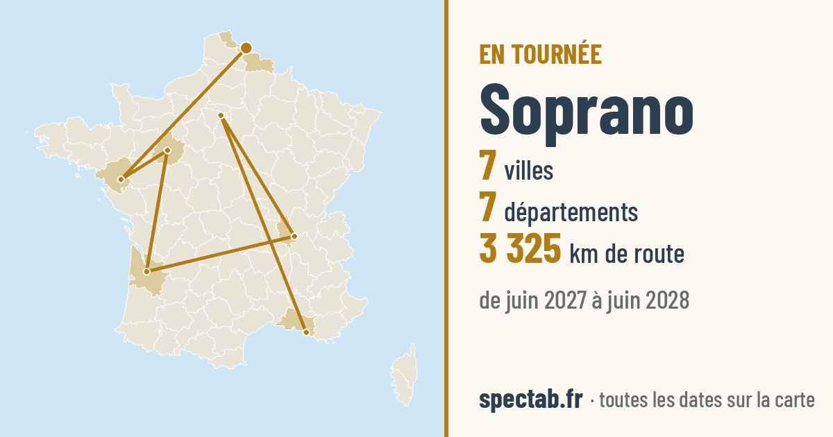 Carte de la tournée de Soprano