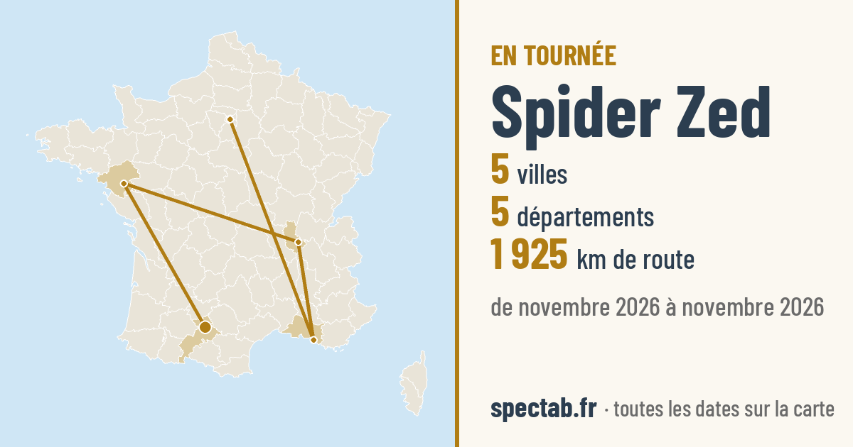 Carte de la tournée de Spider Zed