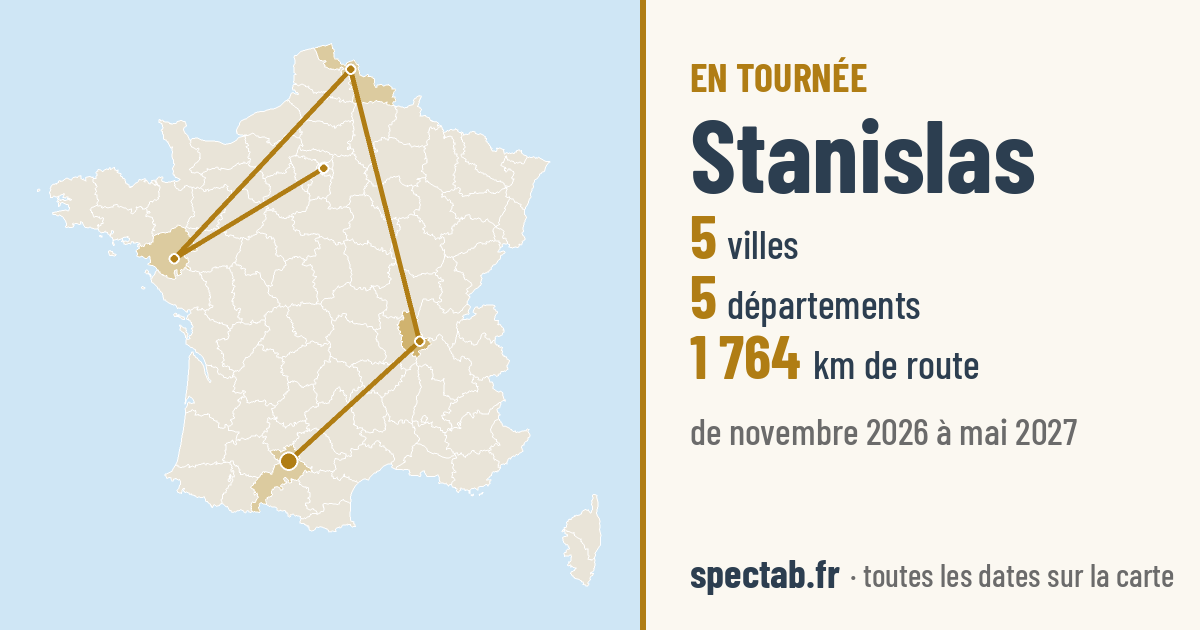 Carte de la tournée de Stanislas