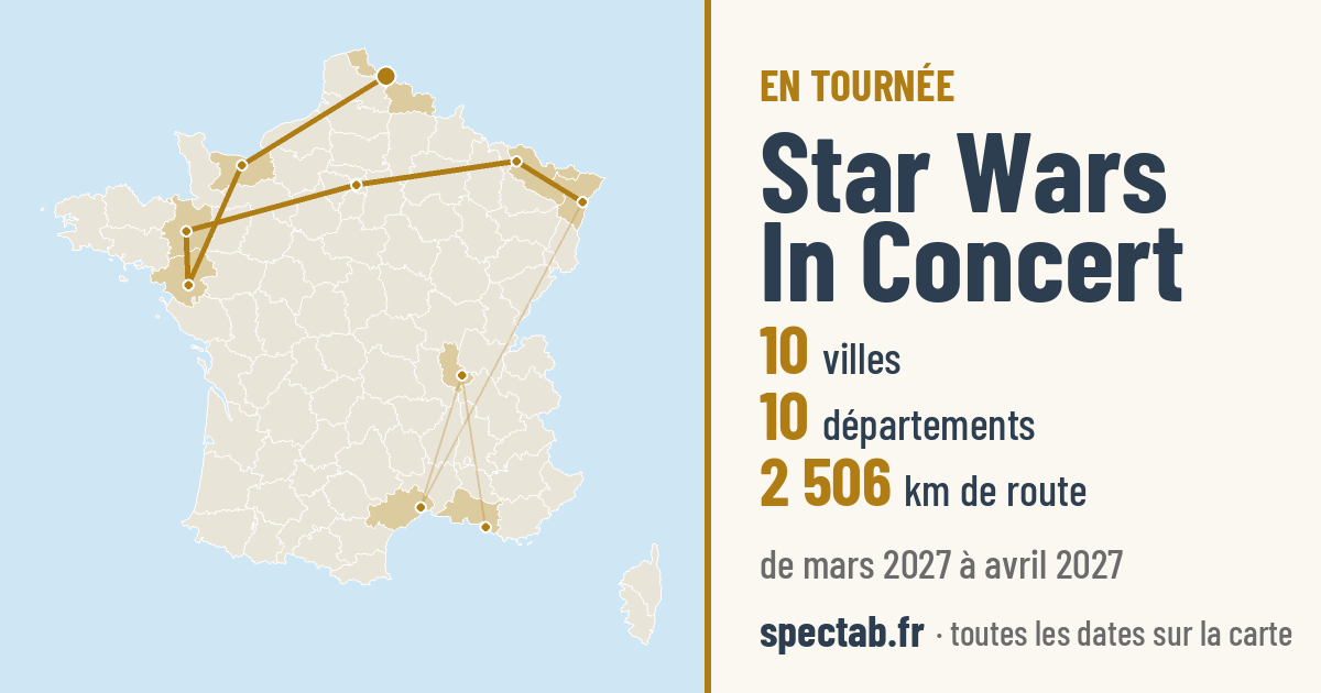 Carte de la tournée de Star Wars In Concert