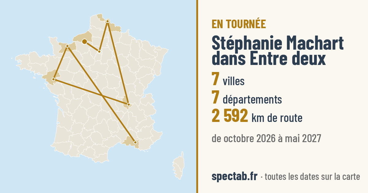 Carte de la tournée de Stéphanie Machart dans Entre deux