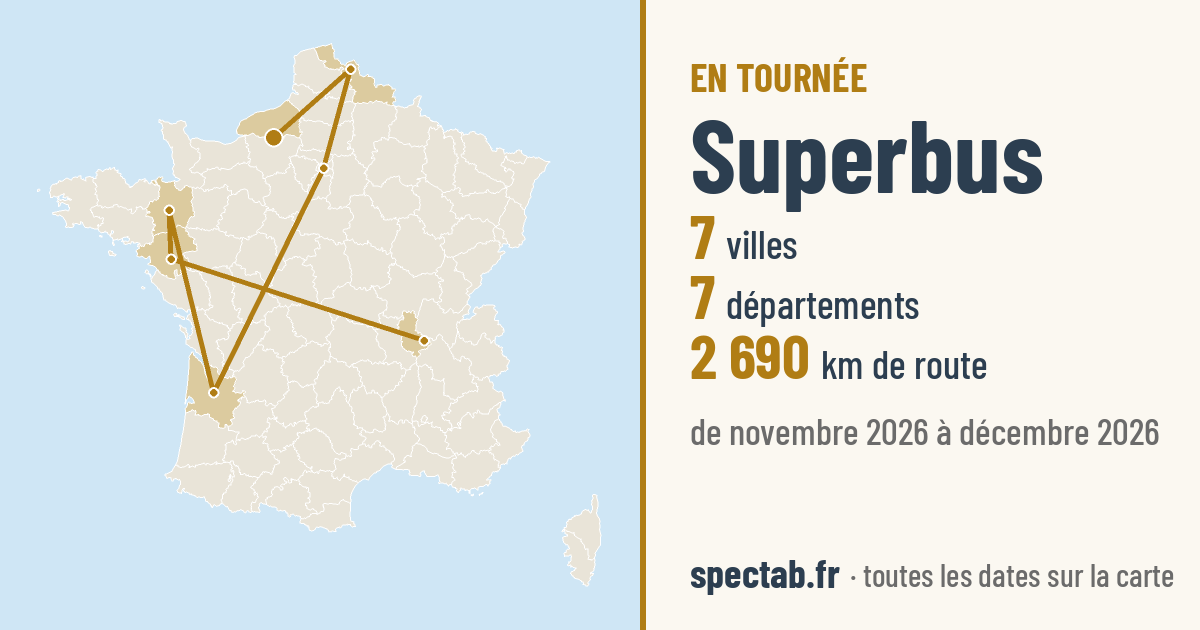 Carte de la tournée de Superbus