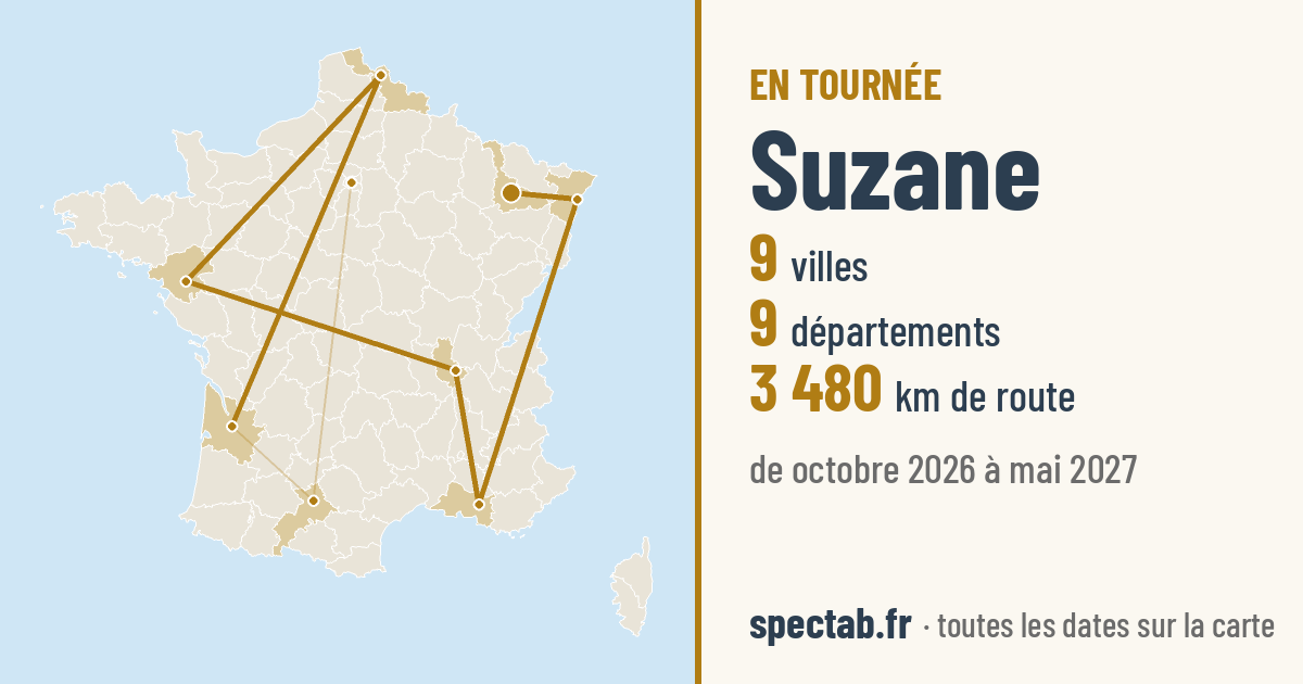Carte de la tournée de Suzane