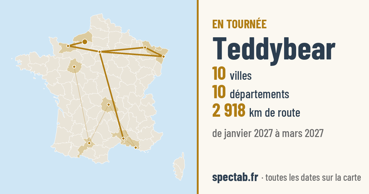 Carte de la tournée de Teddybear