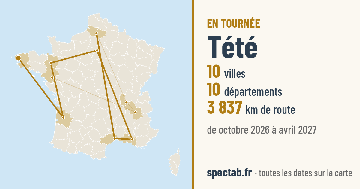 Carte de la tournée de Tété