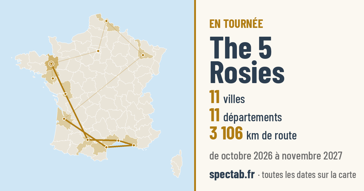 Carte de la tournée de The 5 Rosies