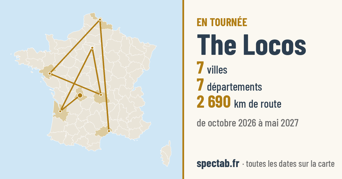 Carte de la tournée de The Locos