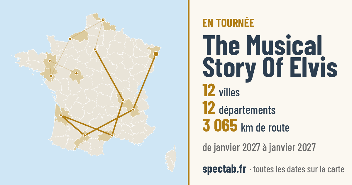 Carte de la tournée de The Musical Story Of Elvis
