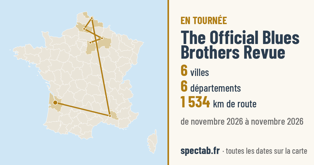 Carte de la tournée de The Official Blues Brothers Revue