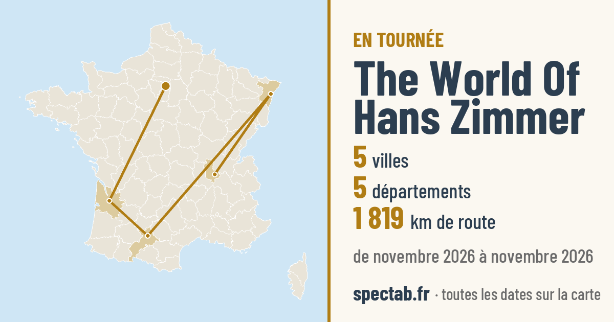 Carte de la tournée de The World Of Hans Zimmer