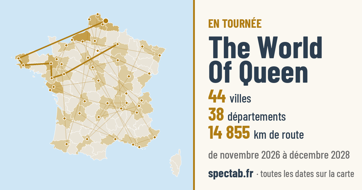 Carte de la tournée de The World Of Queen