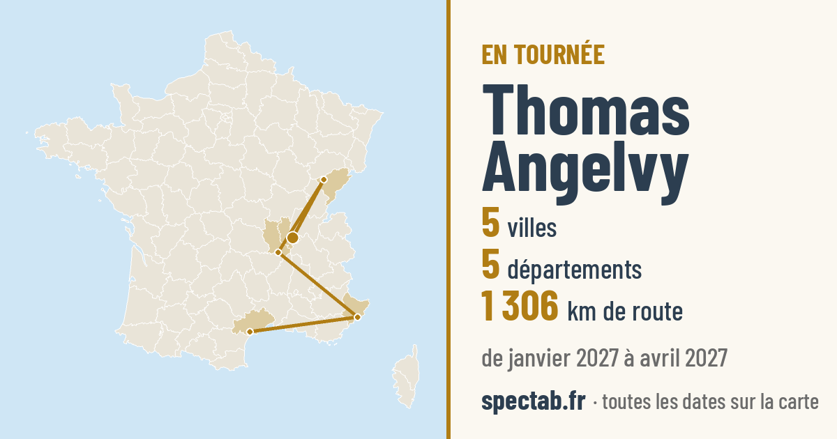 Carte de la tournée de Thomas Angelvy
