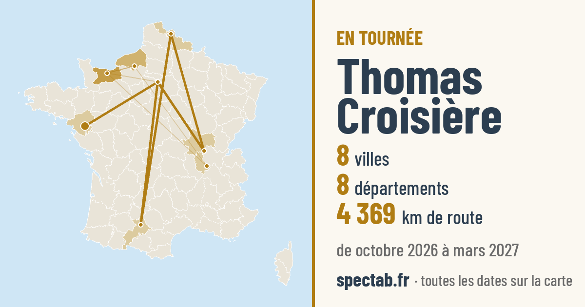 Carte de la tournée de Thomas Croisière