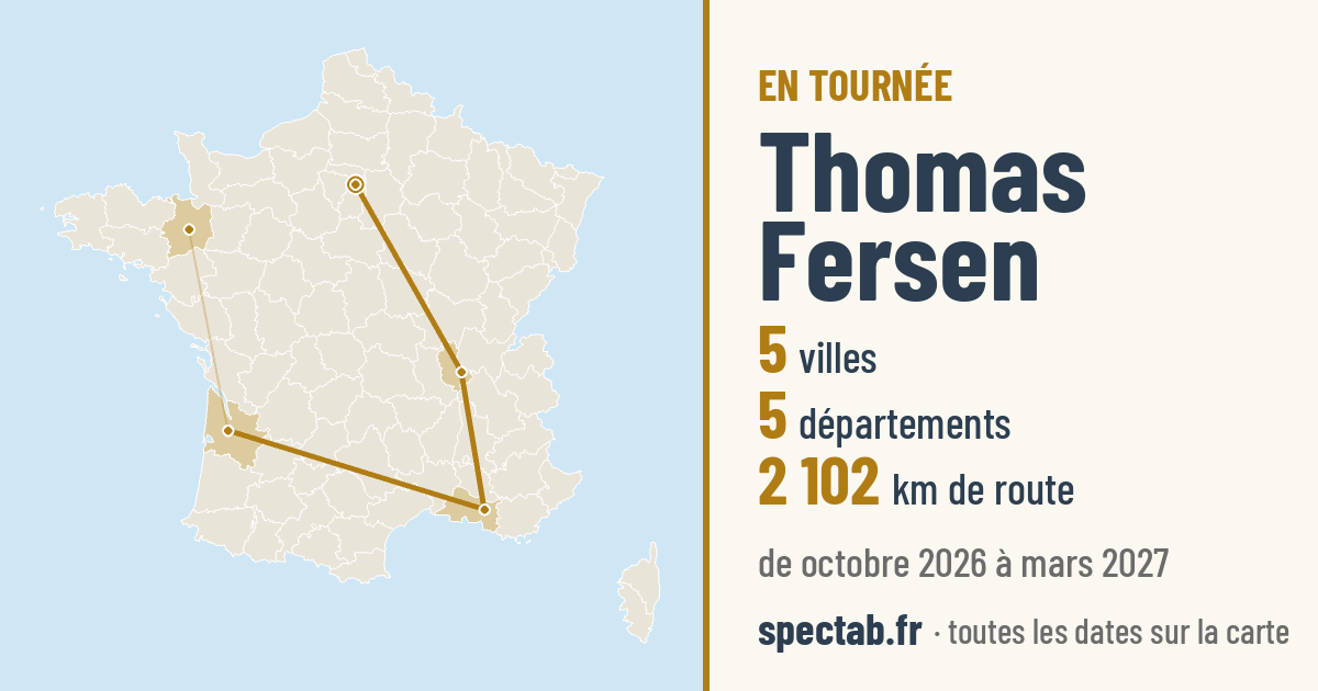 Carte de la tournée de Thomas Fersen