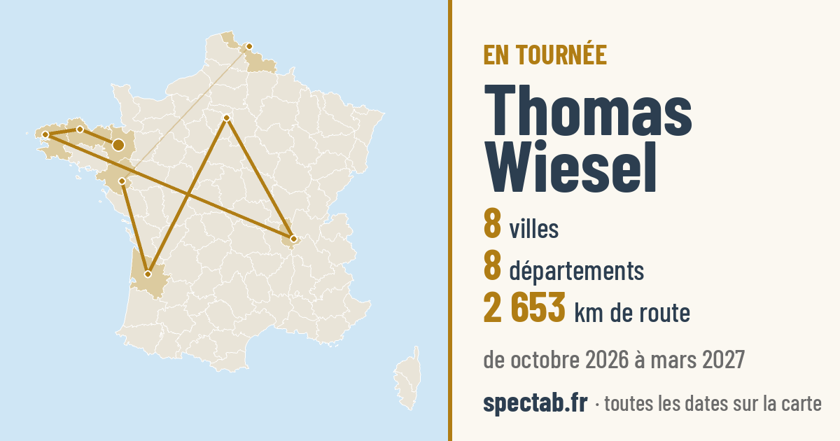 Carte de la tournée de Thomas Wiesel
