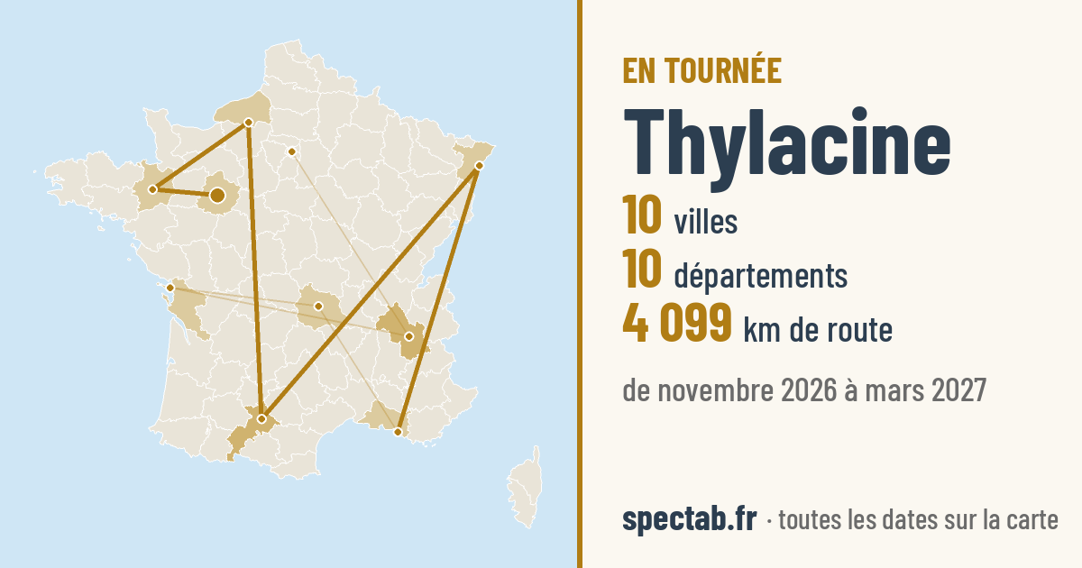 Carte de la tournée de Thylacine