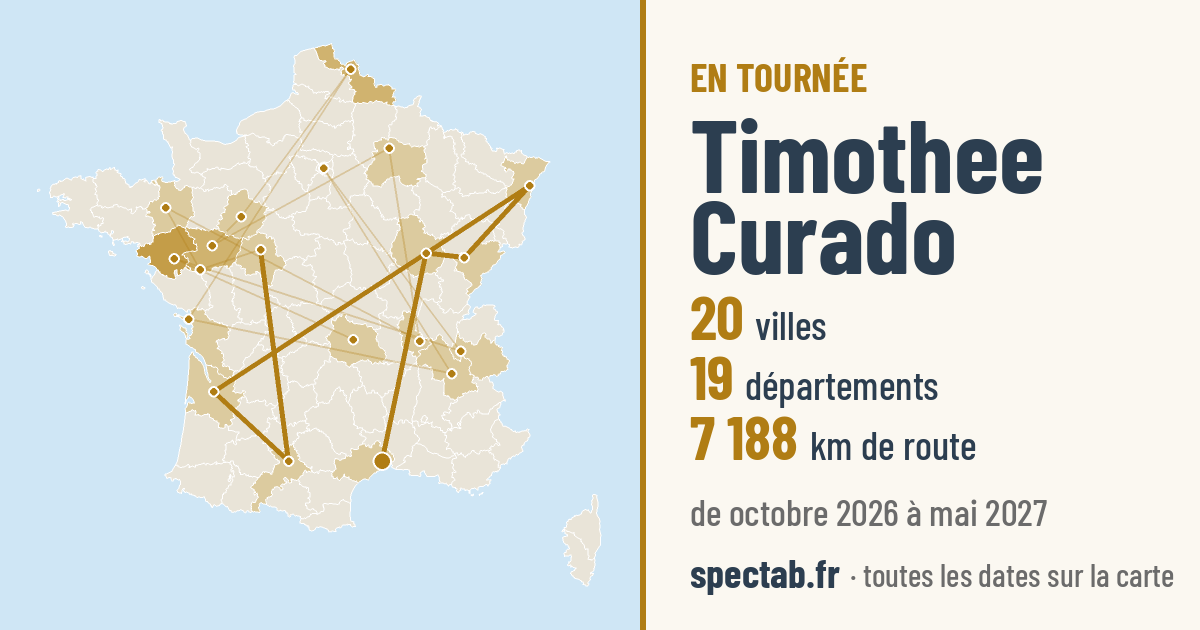 Carte de la tournée de Timothee Curado