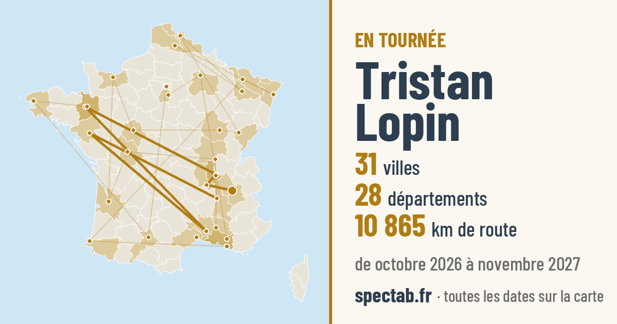Carte de la tournée de Tristan Lopin