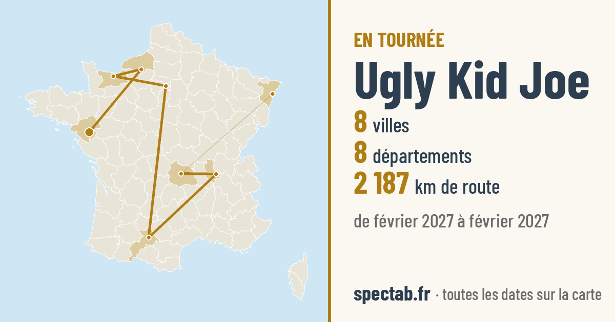 Carte de la tournée de Ugly Kid Joe