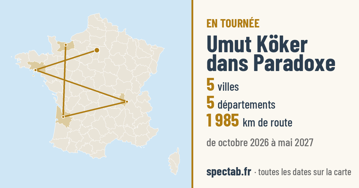 Carte de la tournée de Umut Köker dans Paradoxe