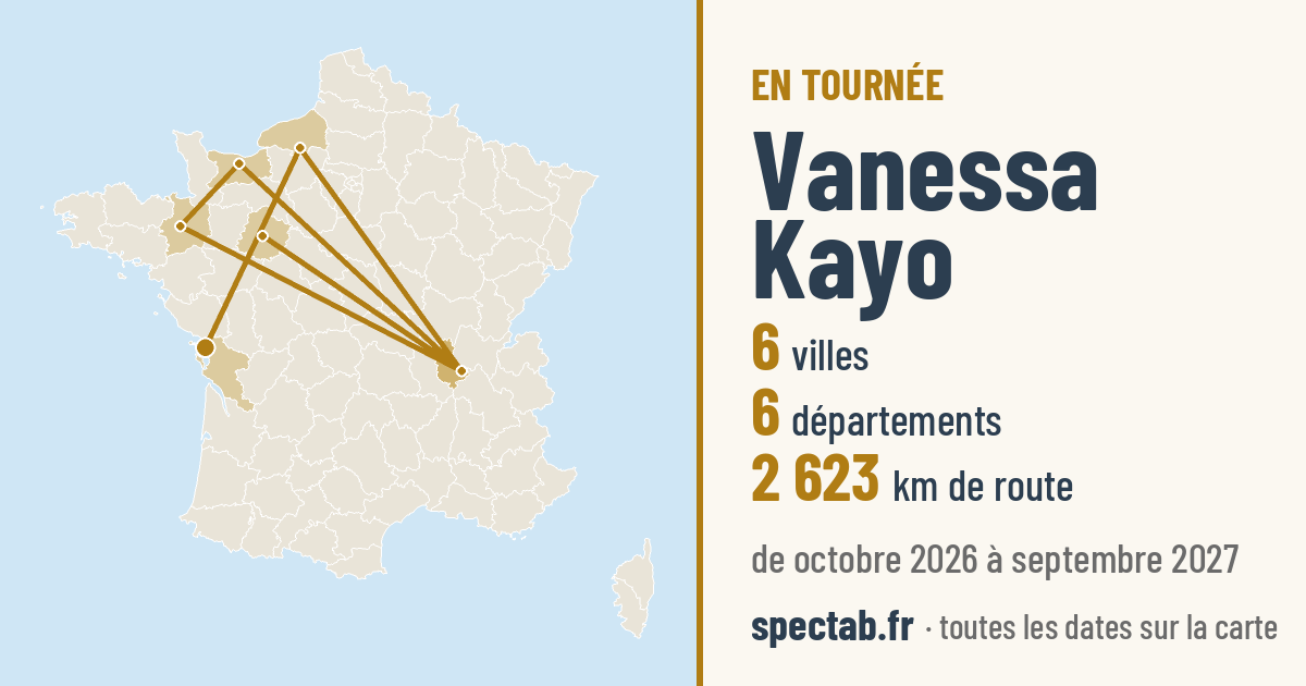 Carte de la tournée de Vanessa Kayo